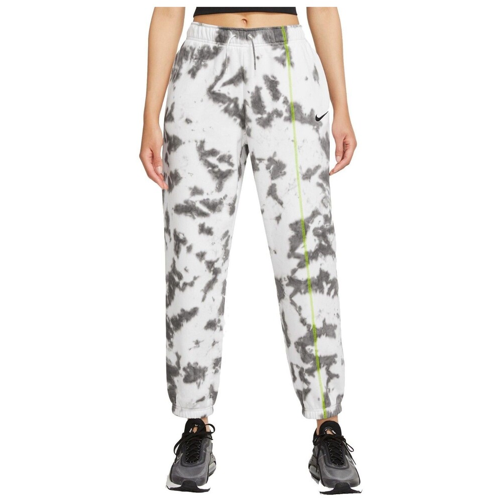 Nike Loose Fit mid rise Tie-Dye sweat Pants women’s small gray white neon yellow